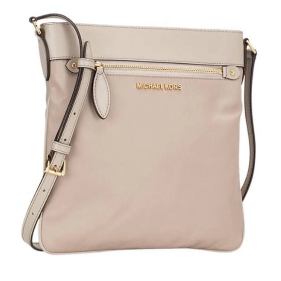 Michael Kors Connie Crossbody Nylon & Leather Beige Bag / Purse - Picture 12 of 14